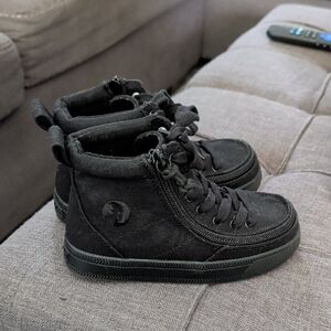 Size 11 Billy Shoes Black High-Top Sneakers with Side Zip